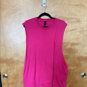 Pink Gildan Muscle Tee